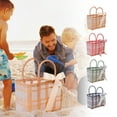 thumbnail image 1 of Bolso de playa tejida de plástico transparente - Gran capacidad 18L organizador de compras y supermercados - 40x27x16cm - Caqui, verde, rosa, azul, 1 of 8