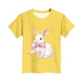 thumbnail image 5 of Blusas y camisas de manga corta con cuello redondo Camiseta estampada de manga corta de Pascua para niños Cuello redondo Manga corta Casual Versátil Para niñas Niños Top de poliéster, 5 of 5
