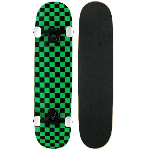 CHECKER SKATEBOARD New PRO COMPLETE Checkers ABEC 5 BLACK/GREEN
