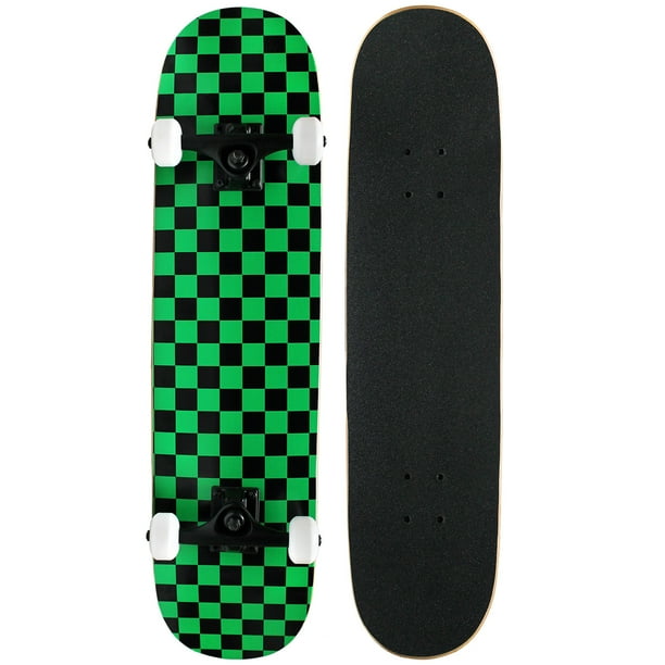 CHECKER SKATEBOARD New PRO COMPLETE Checkers ABEC 5 BLACK/GREEN