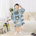 thumbnail image 6 of FORMRS Wearable Blanket Hoodie with Sleeves for Kids Cozy Flannel Sweatshirt, Cartoon Cute Cat, 6 of 7