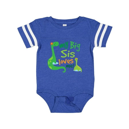 

Inktastic Big Sister Loves Me Boy Dinosaur Brother Gift Baby Boy Bodysuit