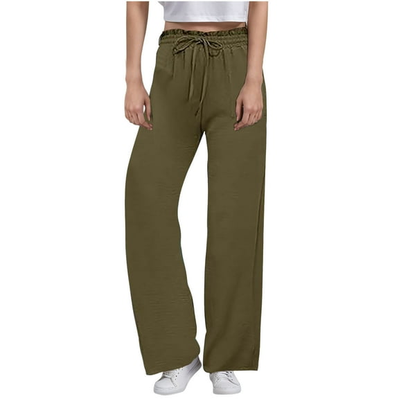 Akafmk Womens Plus Size Sweatpants,Athletic Pants for Sports,High Waist Wide Leg Pants Solid Color Long Trousers Relaxed Fitting Running Workout Pants with Pockets