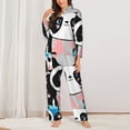 thumbnail image 3 of Wukai Panda Cute Pink Hearts Print Women's Pajama Set - Soft Long Sleeve Sleepwear for Comfort and Style-Medium, 3 of 9