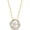 White, variant on 925 Sterling Silver 14K Rose Gold Finish Round Cut White Diamond Dancing Halo Pendant Necklace for Women