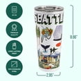 thumbnail image 2 of Greenline Goods 30oz Seattle City Insulated Tumblers with Lids & Handle – Stainless Steel Tumblers for Hot & Cold Beverages, Elegant Coffee Tumbler Mug Design – Hot & Cold Coffee Tumbler, 2 of 9