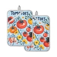 thumbnail image 7 of Yayeee Pot Holders Kitchen Heat Resistant with Pocket 7"x9.8" Cotton Oven Cooking Hot Pads, Yellow Floral Tomatoes, 7 of 7