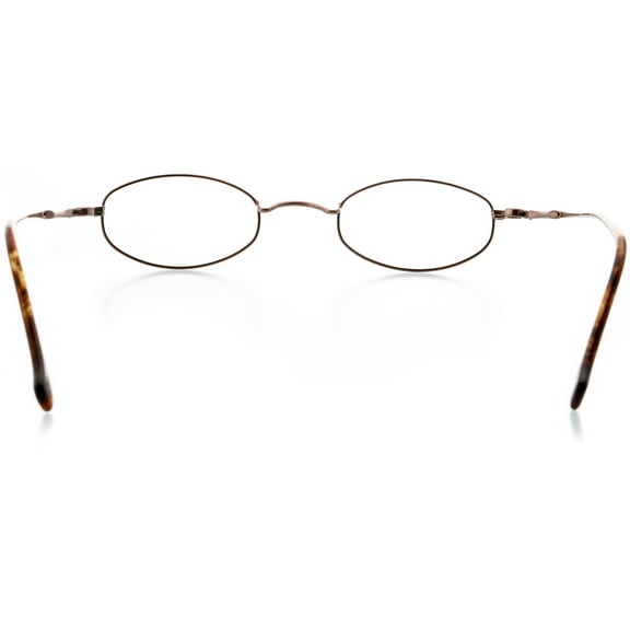 Unisex Optical Eyewear - Oval Shape, Metal Full Rim, Copper Brown
