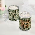 thumbnail image 2 of Yayeee 2 Pack Qtip Holder Bathroom Cotton Swab Canister with Lid Clear Dispenser Set, Green Geometric, 2 of 6