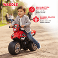 thumbnail image 4 of Waddle Foot-to-Floor Motorcycle Ride-On Toy with Sounds, Red, 4 of 4