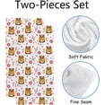 thumbnail image 2 of SKYSONIC Fingertip Hand Towels Set of 2 Pcs Kawaii Anime Smiling Bear Absorbent Face Bath Towels for Bathroom Kitchen 30"x15", 2 of 6