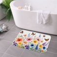thumbnail image 3 of FJPT Non Slip Flannel Polyester Floor Mat With Floral And Butterfly Design For Bathroom Kitchen Bedroom Decor 31.5x19.7 inch, 3 of 5