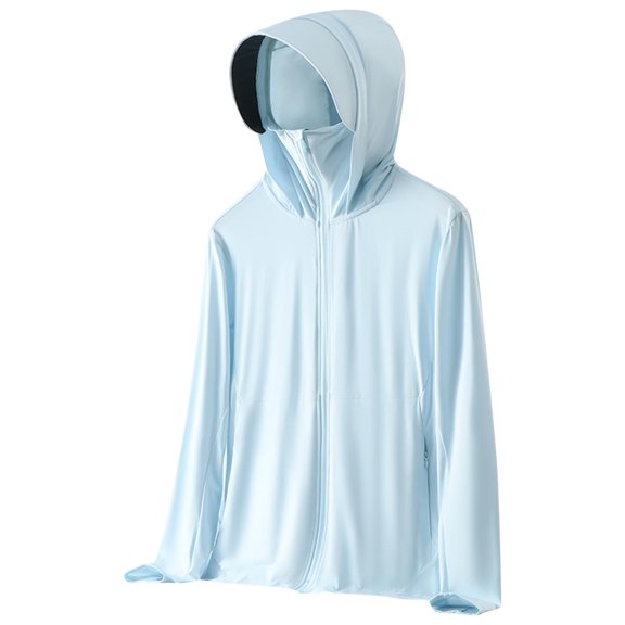 Generic Women's UPF 50 Sun Protection Hoodie Full Zip with Face Mask Long Sleeve Lightweight Thumb Holes Outdoor