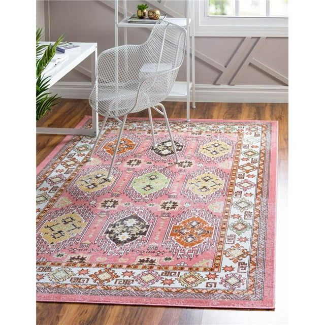 Unique Loom 3149333 10 x 13 ft. Southwestern Aarhus Rectangular Area Rug, Rose