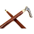 thumbnail image 3 of Set of 2 Wooden Walking Canes with Floral Brass Handles – Strong and Elegant Canes for Men and Women – Comfortable Grip, Ideal for Walking and Gifting, 3 of 4