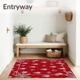 thumbnail image 3 of ODIKA 4'x6' Machine Washable Non-Slip Area Rug, Enchanted Winter Wonderland Fir Tapestry High Traffic Rug with Pad, Red, 605896, 3 of 8