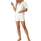 thumbnail image 1 of INSPIRAR CHIC Conjunto de Pijama de Satén para Mujeres con Botones y Manga Corta con Pantalones Cortos M Blanco, 1 of 6
