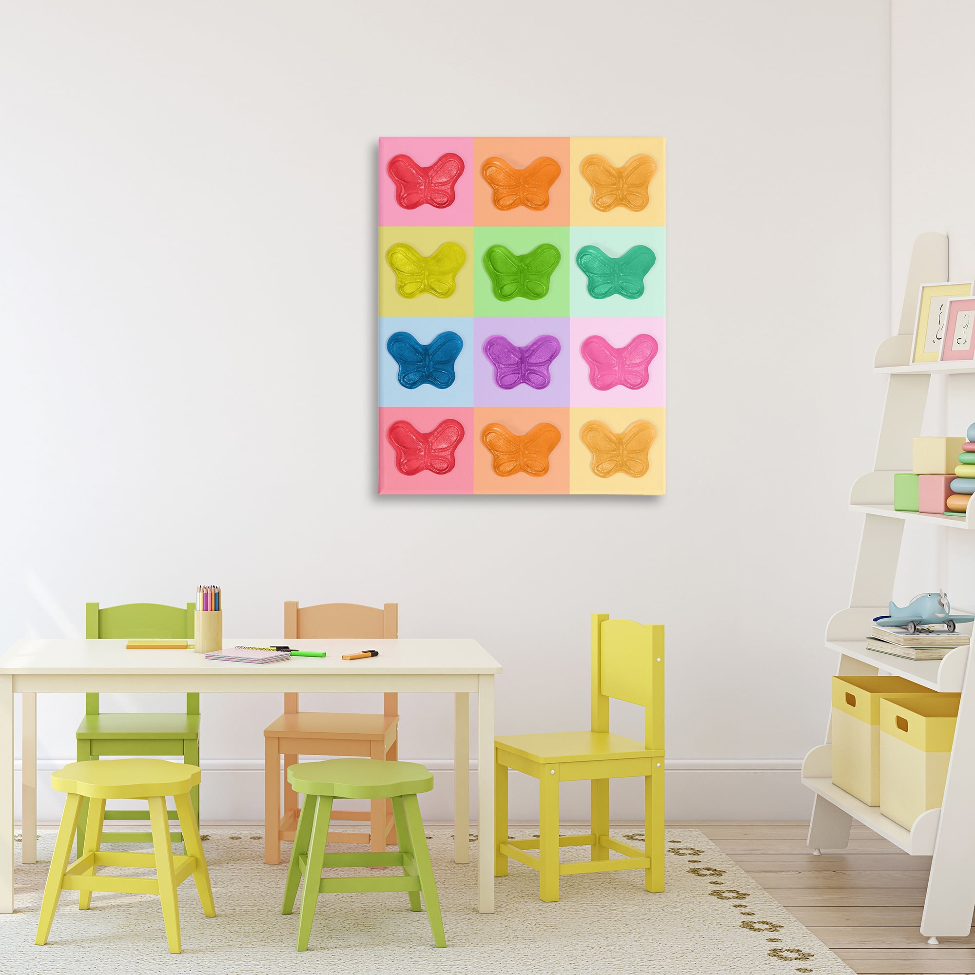 Stupell Industries Colorful Butterflies Candy Canvas Wall Art, design by LISH Creative