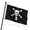 Emanuel Wynne, variant on Edward Teach Blackbeard Double Sided Nylon Pirate Flag, 12x18in