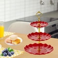 thumbnail image 3 of Bandeja de Almacenamiento Sunnimix Torre de Postre 3 Niveles Rojo, 3 of 8