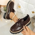 thumbnail image 6 of Willtoo Women's Retro Fashion Loafers Solid Color Lace up Mary Jane Shoes Platform Comfortable Slip On Casual Shoes Non-Slip Breathable Work Pumps Shoes, 6 of 6