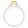 thumbnail image 4 of 1.86 ct Emerald Cut Natural Citrine Halo Engagement Ring for Women in 18K White Gold, 4 of 5