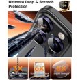 thumbnail image 4 of TEMOGU-2 Pack for iPhone 16 Pro Max/iPhone 16 Pro Camera Lens Protectors, Individual Tempered Glass Protectors, Anti-Scratch, Easy Installation, Ultra HD Night Shooting Mode, Purple, 4 of 4