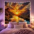 thumbnail image 2 of River Canyon During With Sunset Sunrise, Mystical Fantasy for Space Lovers, Galaxy Room Decor Room Accent, Mother's Day Gift, Tapestry Wall Hanging for Bedroom and Dorm, 2 of 7