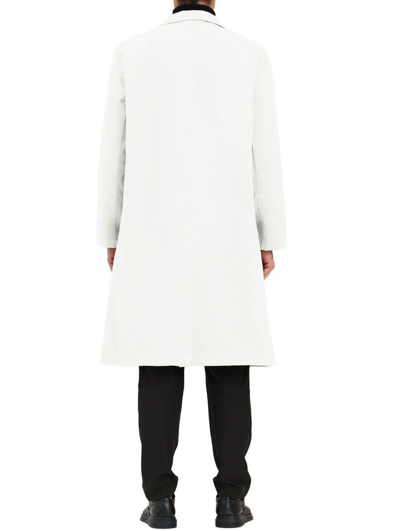 Unique Bargains Men's Overcoat Single Breasted Notched Lapel Long