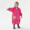 thumbnail image 6 of Toddler Kids Rain Suit For Toddler Boys And Girls One Piece Raincoat Waterproof Coverall Lightweight Rainwear Rain Jacket Hot Pink Xxl, 6 of 8