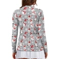 thumbnail image 2 of Yuyamidu Snowman Golf Shirts for Women Santa Claus Long Sleeve Quarter Zip V-Neck Golf Tennis Shirt Christmas Athletic Shirt Size L, 2 of 8