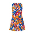 thumbnail image 6 of Beach Dress Womens Summer Printing Dresses Loose V-Neck Sleeveless Sundresses Pockets Dresses Multicolor L, 6 of 7