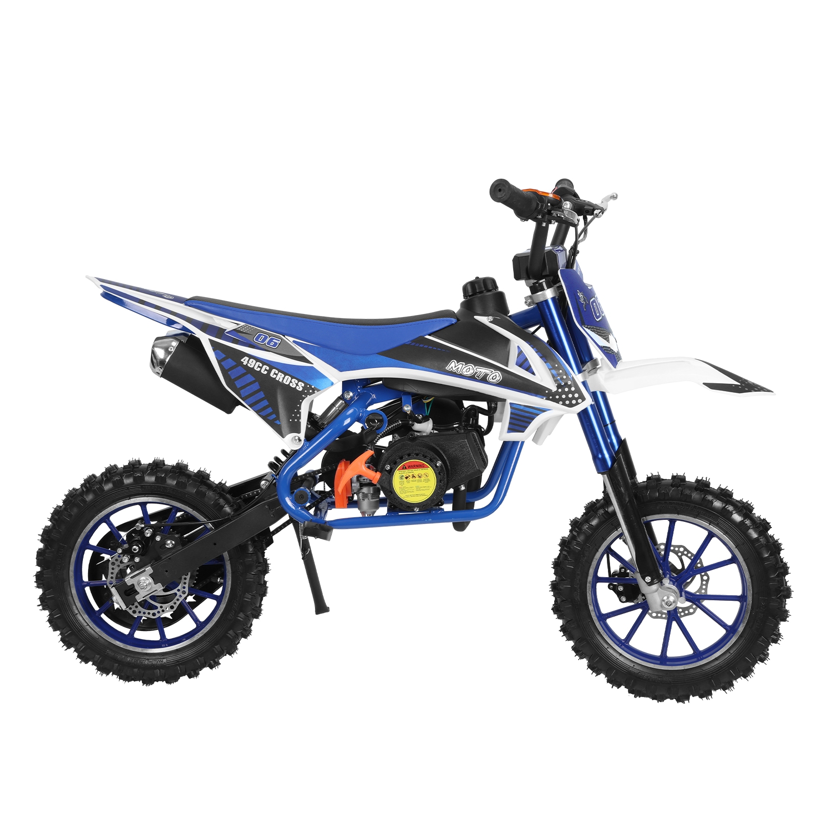 Dapmiu 49cc 2-Stroke Kids Mini Motorcycle, 25KM/H Speed & 64cm Seat Height, 10" Off-Road Tires with Dual Disc Brakes, High Carbon Steel Frame