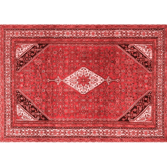 Ahgly Company Indoor Rectangle Medallion Red Traditional Area Rugs, 6' x 9'