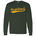 thumbnail image 4 of UGP Campus Apparel Oakland Baseball Script - Hometown Pride, Pitcher Long Sleeve T Shirt - 3X-Large - Forest, 4 of 6