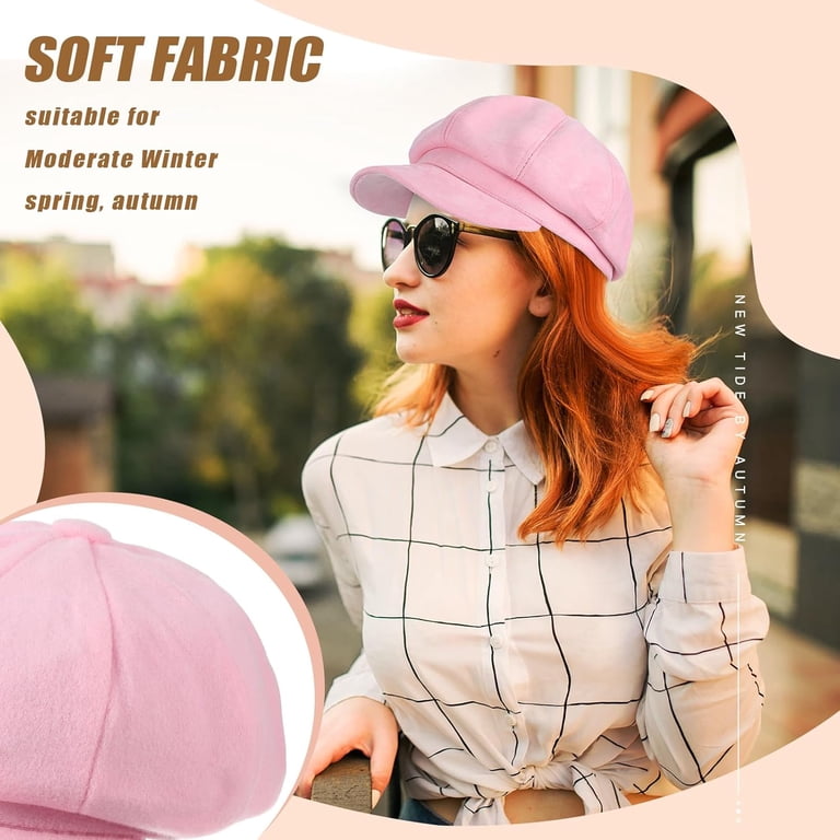6 Pcs Women Newsboy Cap Warm Wool Visor Beret Hats Soft  display picture 1