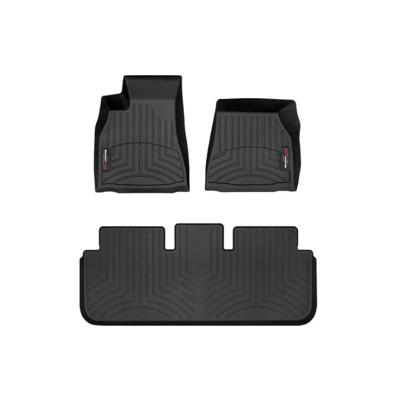 WeatherTech Custom Fit FloorLiners compatible with 2021-2026 Tesla Model S - 1st & 2nd Row, Black