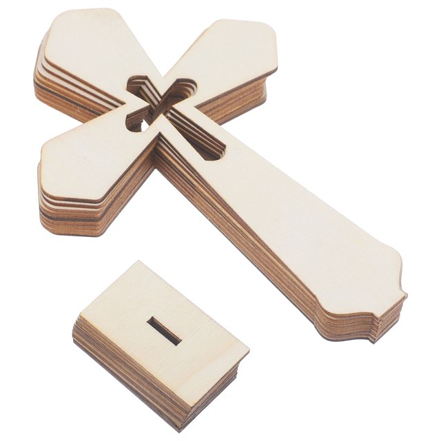 Nestingho 10Ud Cruz De Madera Decorativa Para Manualidades Y De Color