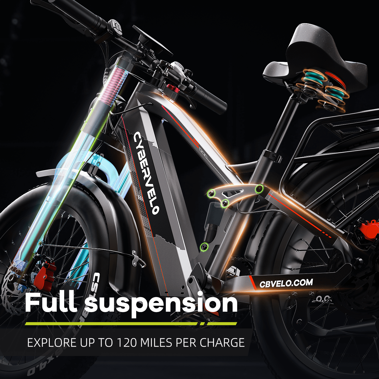 26“ Electric Bike for Adult,5000w Peak,up 150 Miles 52V 40Ah Battery Ebike,26" x 4.0 Fat Tire Adult Electric Bicycles for All Terrain,Electric Mountain E-Bike,UL Certified Commuter Ebikes, 7-Speed