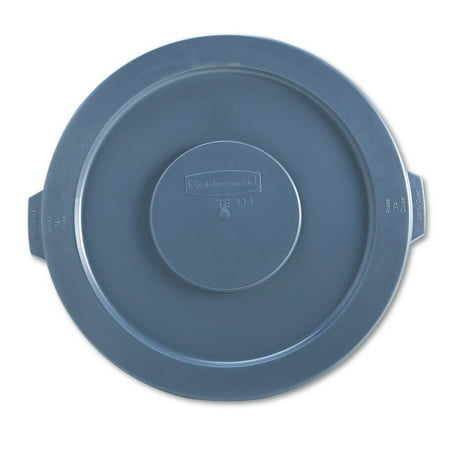 Rubbermaid Commercial Round Flat Top Lid, for 32-Gallon Round Brute Containers, 22 1/4", dia., Gray