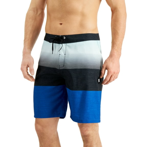 Hurley Mens Valley 20" Board Shorts, Blue Multi, 30