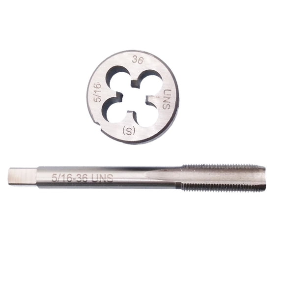 2Pcs Hss 5/16 36 Machine Taps Right Hand Pipe Taps Perfect For Iron Steel Aluminum Crafting Comes With Die Uns Tap And Die Set Fangkenuo