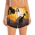 thumbnail image 4 of Lsque Giraffes Of The African Savannah Printed Women's Running Shorts with Liner Pockets,Elastic Quick Dry Workout Athletic Gym Yoga Shorts,Womens High Waist Shorts-Small, 4 of 9
