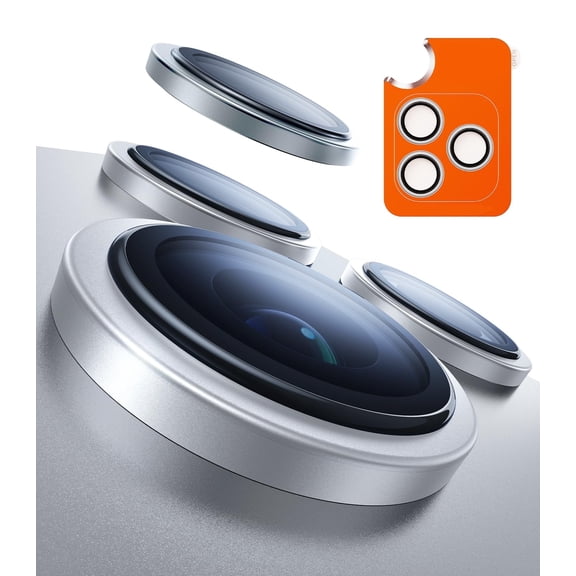 TORRAS Camera Lens Protector for iPhone 17 Pro / 17 Pro Max, 3-Year Durable 9H  Tempered Glass, Clear Invisible Fit, Easy Install,Silver