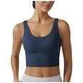 thumbnail image 1 of FhsagQ Soutien-Gorge Soutien-Gorge pour Femmes Ensemble de 2 Pcs Mode et Décontracté en Forme de V Dos Nu Sensation Intégrée Soutien-Gorge de Sport Ajusté Haute Élasticité Course Entraînement Physique Yoga Costume Soutien-Gorge Marine P, 1 of 4