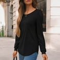 thumbnail image 2 of SUNBS Blouses for Women Business Casual Dressy Tops Crewneck Pleated Long Sleeve Shirts Trendy Clothes, 2 of 8