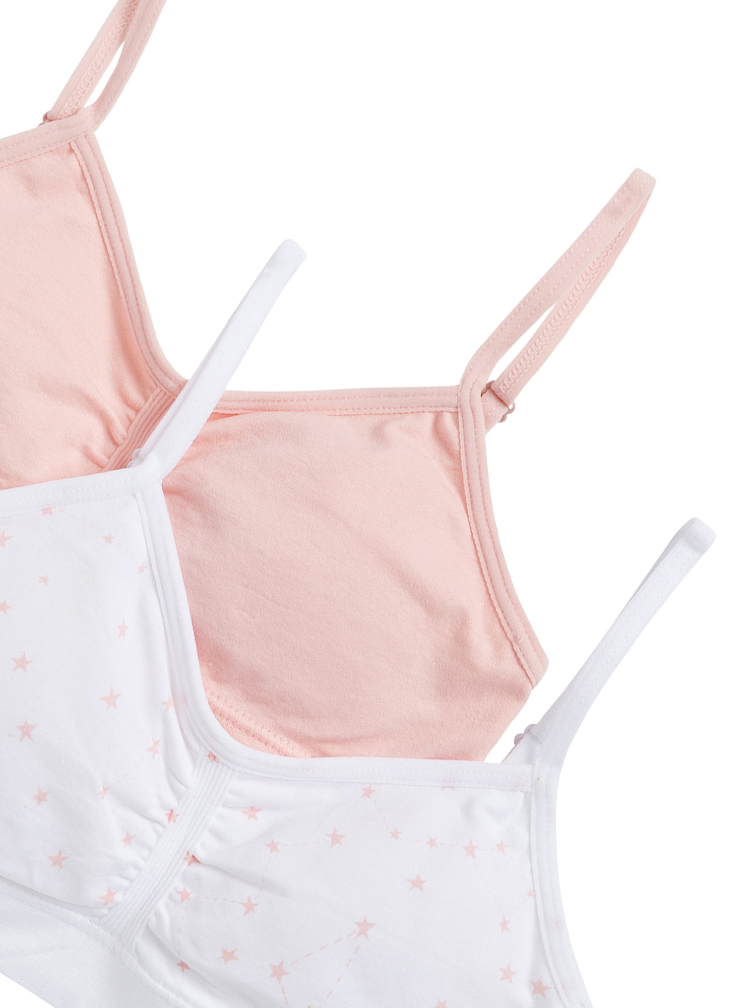 Wonder Nation Girls' Seamless Ruched Recycled Bra, 2-Pack, Sizes XS-2XL