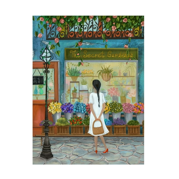 Canvas Wall Art - Christine Rotolo 'Flower Shop' Wall Art for Living Room, Bedroom, or Office Décor by Trademark Fine Art - 14 x 19 Inches