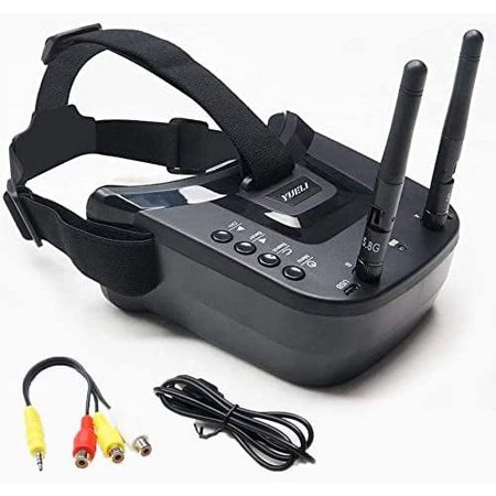 YueLi FPV Goggles VR009 Video Headset 5.8G 40CH HD 3 Inch 16:9 Display 5.8Ghz Mini FPV Goggles for DJI Avata Drone accessories for FPV Quadcopter Drone Quadcopters FPV Racing (Black)