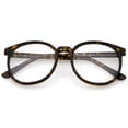 thumbnail image 2 of zeroUV Unisex Classic P3 Horn Rimmed Clear Lens Round Eyeglasses 53mm (Orange-Tortoise / Clear) - 53mm, 2 of 5